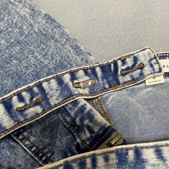 Aeropostale Acid Wash Denim Pinafore Dress Blue Jean Mini Strappy Size M - Picture 11 of 11